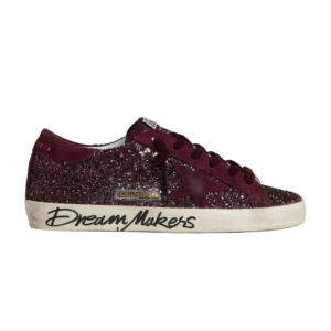 Golden Goose Super-Star LTD in cherry glitter with cherry suede star(Women's)